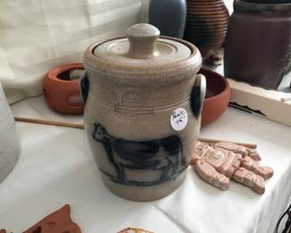 Rowe Potteryworks Covered Butter Crock Excellent Condition $.