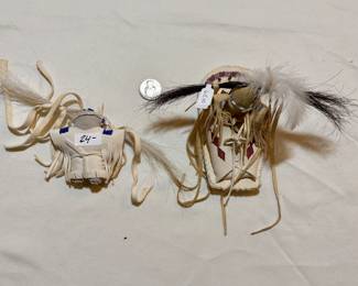 Leather hand stitched Native American ornaments. Prices as shown in picture. Buy it now. Choice.