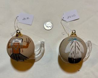 Choice of two Native American inspired ball ornaments. Buy it now. $20