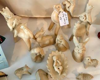 Rustic clay fired 12 piece Nativity set. Buy it now. $48