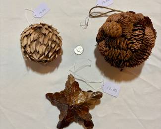 Nature inspired ornaments. Choice $10