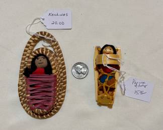 Native American infant ornaments. Prices as shown. Buy it now. Choice.