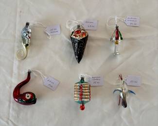 Vintage misc ornaments. Germany. Mercury glass (?) . See pics for pricing. Choice. Buy it now
Silver seahorse sold