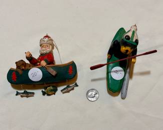 Wooden carved canoe ornaments. $20 choice. Buy it now.