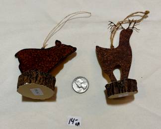Rustic animal ornaments. Buy it now. Choice $14