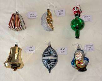 Vintage misc ornaments. Germany. Mercury glass (?) . See pics for pricing. Choice. Buy it now