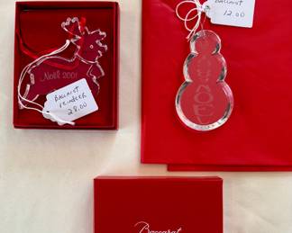 Baccarat Crystal ornaments. Price as shown. Buy it now. Choice.