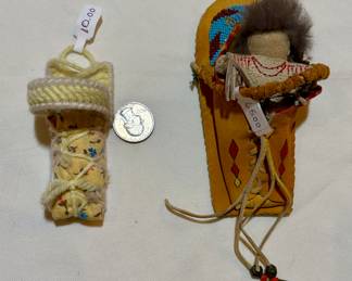 Native American Papoose, yarn and bead. Prices as shown in pictures. Buy it now.