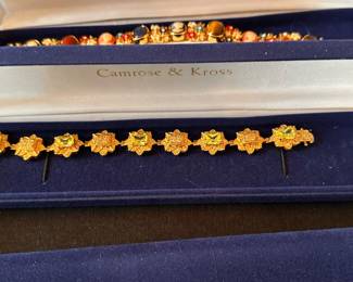 Camrose & Kross gold glass jewels $65 buy it now