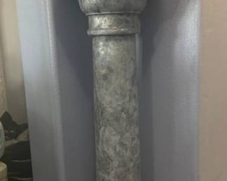 Item  24 Solid Marble Columb Has been overlayed with faux blue and Silver chalk paint that can be removed. Very Heavy is detachable into 5 parts $150 or best offer