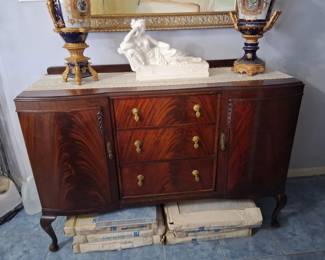 Item #3 Antique Chippendale Style Buffet Circa 1925  2 Dors and 3 Drawers 36" H X53" W X 21" D  $700 or best offer