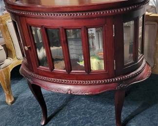 Item 7 Tea Table Mahogany; Top Removable Serving Tray  2 Doors . Interior can store books, Teas, or Knick Knacks   $150 or best offer
