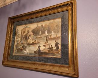 Item 32 "The Regatta" - An Elegantly Framed Museum Quality Mounted  Glicle´e Print Behind Light /fade proof Glass $250