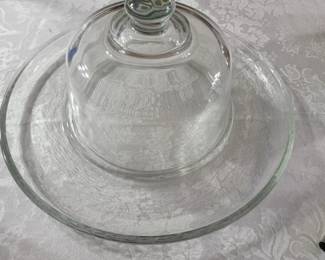 Item 18 Glass Cheese Plate with top $20 or best offer
