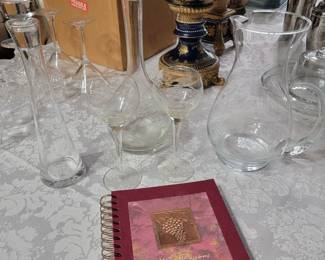 Item 15 Edge Glass Collection Includes Liquor Decanter, Wine Decanter Pitcher and 2 wine glasses $60 FREE Wine Passion Journal