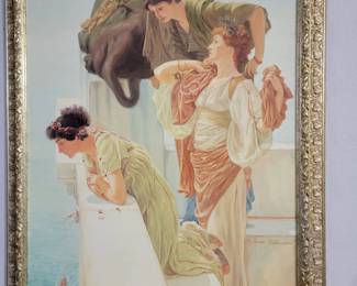Item 29 Hand Painted In the likes of Sir Alma Tadema's "A Coign of Vantage" A Beautifully Wood Framed, Professionally Museum Mounted Art piece.  Approximate Dimensions 37"X30"  $400 or best offer