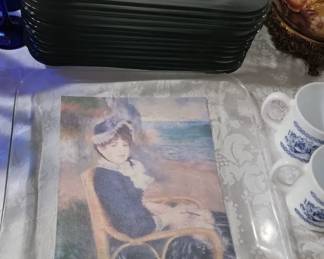 Item 20 Bakers dozen Large Square Plates $15              Item 21 Square Art Plate $2