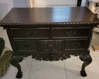 Item #6 Ornate Chippendale Style Commode Mahogany 5 Drawers   36"W X 17" DX 32"H   $200 or best offer