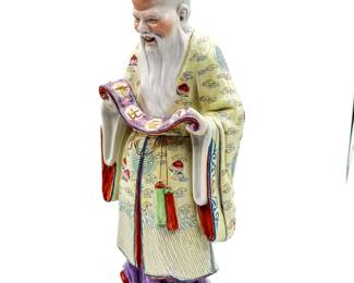 Chinese Famille Rose Porcelain Figure of Shouxing – God of Longevity