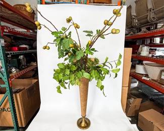Tall Artificial Botanical Arrangement in Trumpet Vase