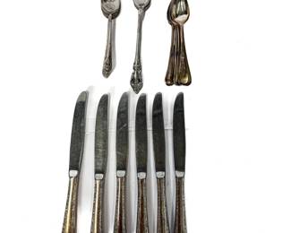 Group Of Vintage Silverplate Spoons And Knives By Holmes & Edwards