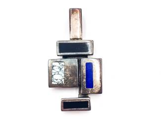 Sterling Silver Geometric Modernist Pendant