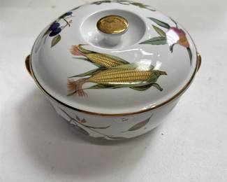 Royal Worcester “Evesham Gold” Covered Two-Handled Casserole
