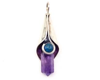 Sterling Silver Amethyst Crystal Pendant