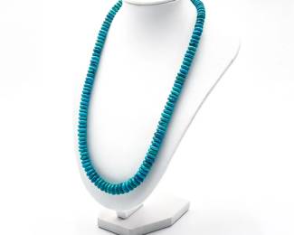 Natural Turquoise Rondelle Beaded Southwest Necklace