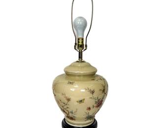 Ginger Jar-Style Floral Ceramic Table Lamp