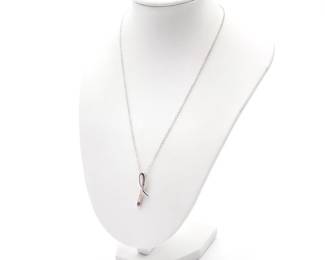 Avon 2015 Sterling Silver Breast Cancer Awareness Pendant Necklace