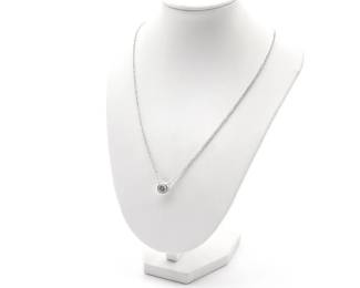 Delicate Sterling Silver Pendant Necklace With Faceted Cubic Zirconia