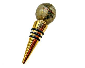 Inlaid Stones Globe Bottle Stopper