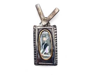 Sterling Silver And Abalone/Mother Of Pearl Inlay Pendant