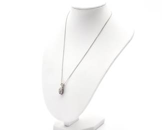 Sterling Silver Pendant Necklace With Cubic Zirconia