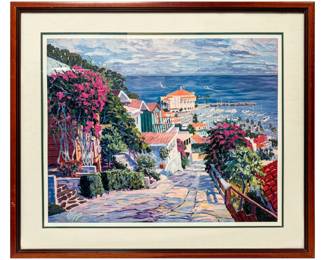 Framed Print Of Oil Painting By John Cosby Titled "The Road To The Harbor"