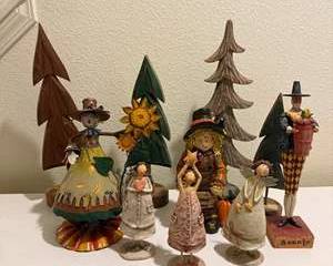 Festive Thanksgiving and Christmas Decorative Figurines