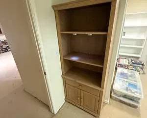 Wooden Light Brown Bookshelf Cabinet Storage Shelf