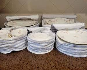 Theodore Haviland Limoges France Porcelain China Dinnerware Set White Floral Gold Trim