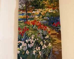 Mothers Commerce Company Handwoven Floral Tapestry Wall Hanging Colorful Wool from India