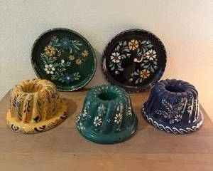 Skilled Artisan Crafted, Hand Painted Ceramic Bundt Cake Molds