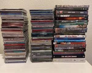 Large Collection of Mixed CD and DVD Music and Movies Various Artists
