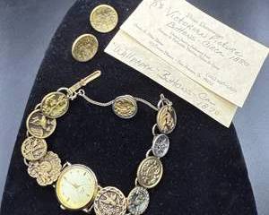 Victorian Picture Buttons Bracelet & Watch, Circa 1880