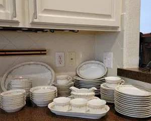 Vienna Austria Ivory China, The Munich Dinnerware Set, Pink Rose Floral Gold Trim