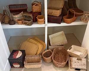 Assorted Wicker and Rattan Storage Baskets Tray Box Multi-Style Natural Brown
