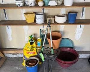 Mixed Ceramic and Terracotta Flower Pots Planters