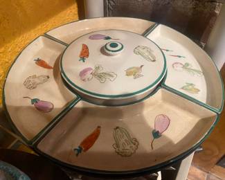 Vintage Najeeb Ceramic Lazy Susan Serving Set
