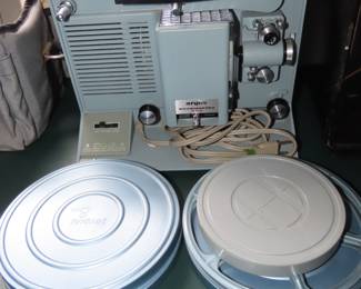 Film projector and spools.