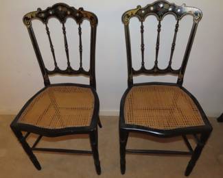 Two Napoleon III style side chairs.