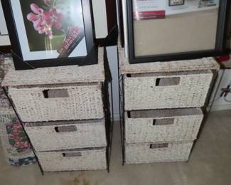 Two sets of basket storage.